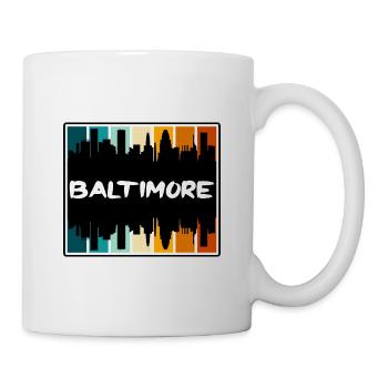 Baltimore Maryland Usa Skyline Silhouette Travel S - Mug - white - Right