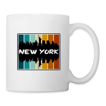 New York New York Usa Skyline Silhouette Travel So - Tasse - Weiß - Rechts