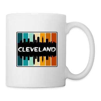 Cleveland Ohio USA Skyline Silhouette Reisen Souve - Tasse - Weiß - Rechts