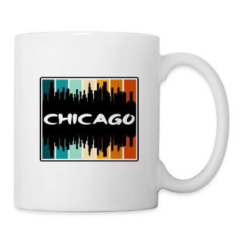 Chicago Illinois États-Unis Skyline Silhouette Voyage Sou - Mug blanc - blanc - Droite
