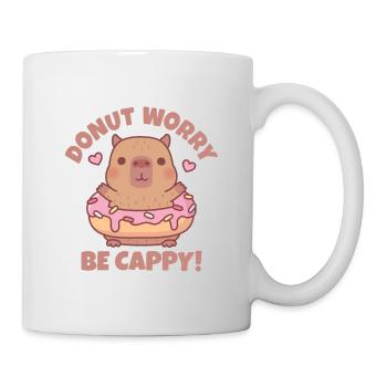 Cute Capybara Donut Worry Be Cappy Funny Quote - Mug - white - Right