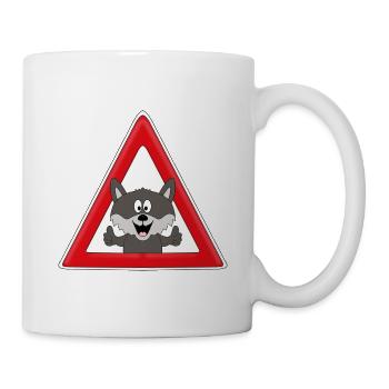 ACHTUNG WOLF - TIER - TIERISCH - WÖLFE - Tasse - Weiß - Rechts