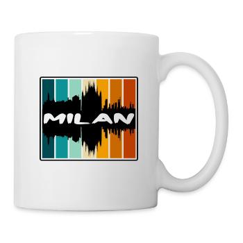 Milan Italy Skyline Silhouette Travel Souvenir - Mug - white - Right