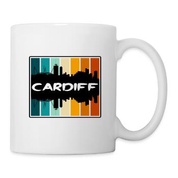 Cardiff Wales Skyline Silhouette Reisesouvenir - Tasse - Weiß - Rechts