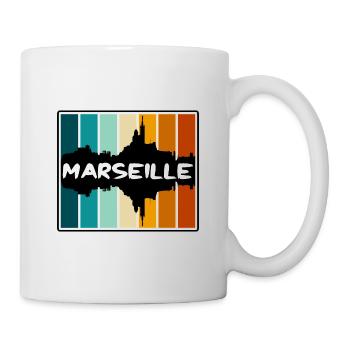 Marseille France Skyline Silhouette Travel Souveni - Mug - white - Right