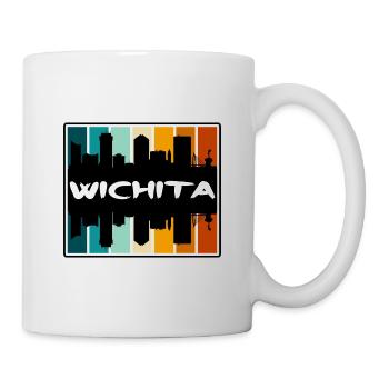 Wichita Kansas Usa Skyline Silhouette Travel Souve - Mug - white - Right