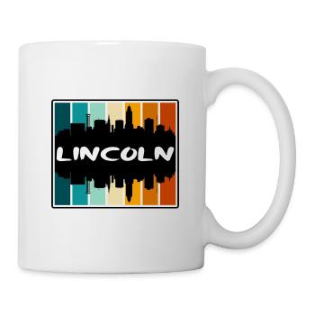 Lincoln Nebraska USA Skyline Silhouette Reisen Sou - Tasse - Weiß - Rechts