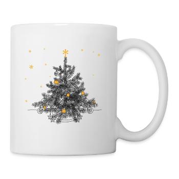 Christmas tree Christmas tree decorated - Mug - white - Right