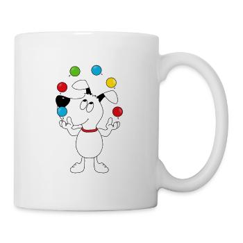 HUND - BÄLLE - JONGLIEREN - ZIRKUS - TIER - Tasse - Weiß - Rechts