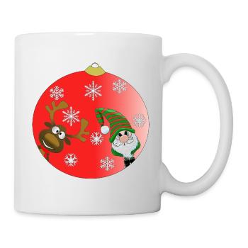 Renne de noël et gnôme - Mug blanc - blanc - Droite