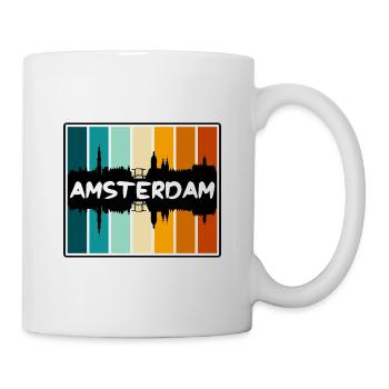 Amsterdam Niederlande Skyline Silhouette Reisen So - Tasse - Weiß - Rechts