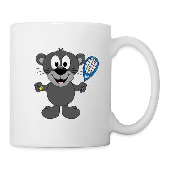PANTHER - TENNIS - SPORT - TIER - KIND - BABY - Tasse - Weiß - Rechts