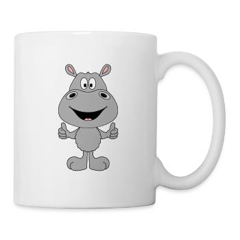 NILPFERD - FLUSSPFERD - HIPPO - TIER - Tasse - Weiß - Rechts