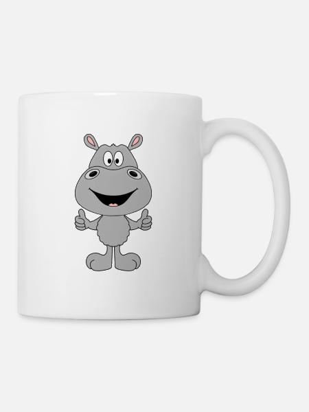 NILPFERD - FLUSSPFERD - HIPPO - TIER - Tasse - Weiß