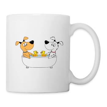 HUNDE - BADEWANNE - BADEENTEN - LIEBE - HUND - Tasse - Weiß - Rechts