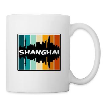 Shanghai Chine Skyline Silhouette Voyage Souvenir - Mug blanc - blanc - Droite