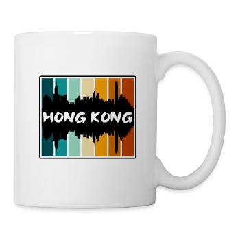 Hong Kong China Skyline Silhouette Reise Souvenir - Tasse - Weiß - Rechts