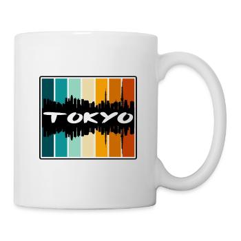 Tokyo Japan Skyline Silhouette Reisesouvenir - Tasse - Weiß - Rechts