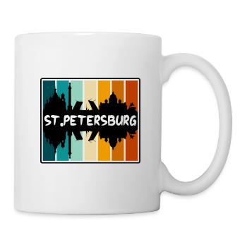 Saint-Pétersbourg Russie Skyline Silhouette Travel Sou - Mug blanc - blanc - Droite