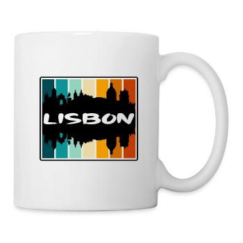 Lisbon Portugal Skyline Silhouette Travel Souvenir - Mug - white - Right