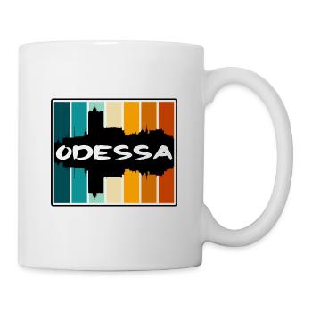 Odessa Ukraine Skyline Silhouette Souvenir de voyage - Mug blanc - blanc - Droite