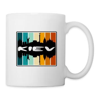 Kiev Ukraine Skyline Silhouette Travel Souvenir - Mug - white - Right