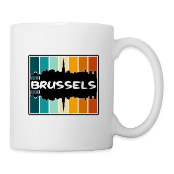 Brüssel Belgien Skyline Silhouette Travel Souveni - Tasse - Weiß - Rechts