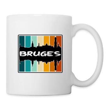 Bruges Belgium Skyline Silhouette Travel Souvenir - Mug - white - Right