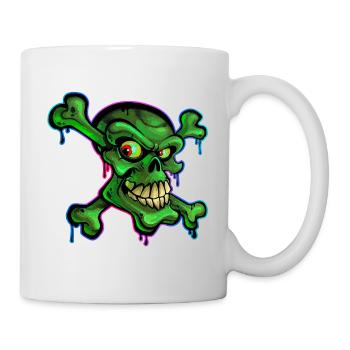 Pirate Skull Cartoon Graffiti - Mug - white - Right