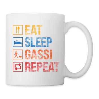 Eat Sleep Gassi Repeat - Tasse - Weiß - Rechts