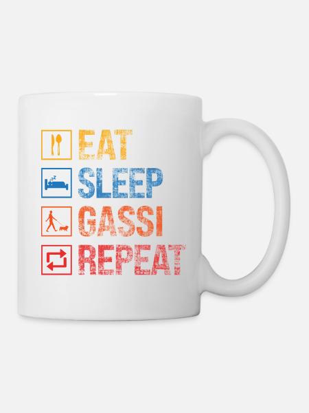 Eat Sleep Gassi Repeat - Tasse - Weiß