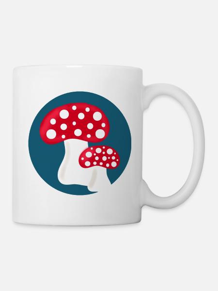 Fliegenpilz, Pilz im Wald Geschenk - Tasse - Weiß