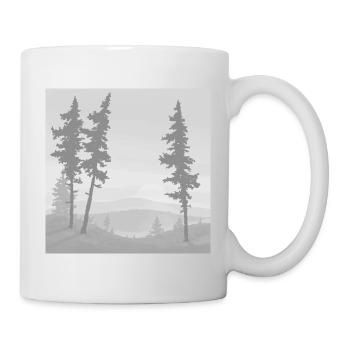 The forest in back light at sunset in the distance. - Mug - white - Right