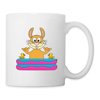 HASE - POOL - PLANSCHBECKEN - SHAKA - TIER - Tasse - Weiß - Rechts