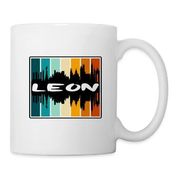 Leon Mexiko Skyline Silhouette Reise Souvenir - Tasse - Weiß - Rechts
