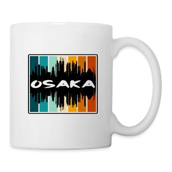 Osaka Japan Skyline Silhouette Reise Souvenir - Tasse - Weiß - Rechts