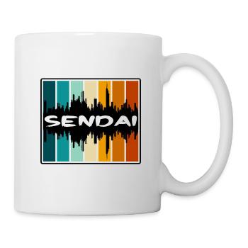 Sendai Japan Skyline Silhouette Reisesouvenir - Tasse - Weiß - Rechts
