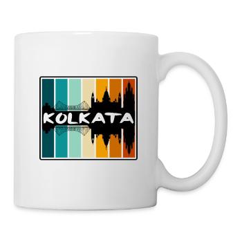 Kolkata Inde Skyline Silhouette Souvenir de voyage - Mug blanc - blanc - Droite