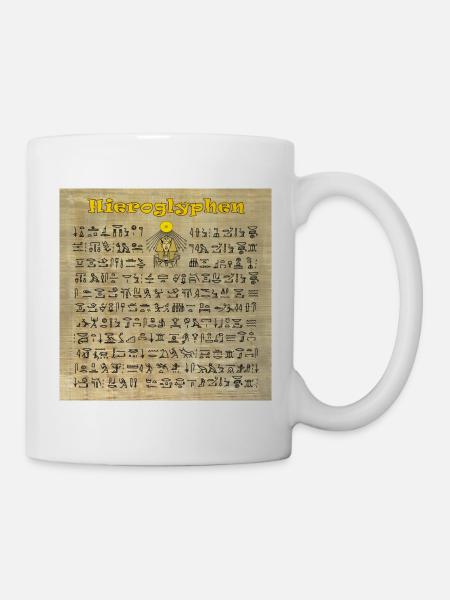 Ägyptische HIEROGLYPHEN - Tasse - Weiß
