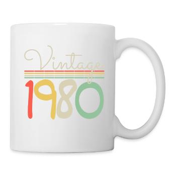 Jahrgang 1980 - Tasse - Weiß - Rechts