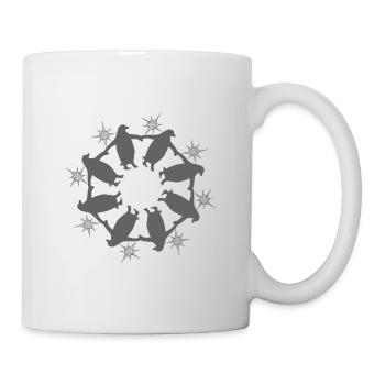Penguins hand in hand in mandala patterns. - Mug - white - Right