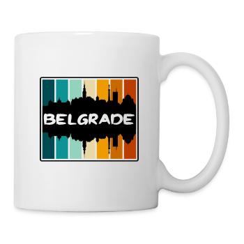 Belgrade Serbie Skyline Silhouette Souvenir de voyage - Mug blanc - blanc - Droite