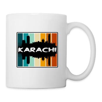 Karachi Pakistan Skyline Silhouette Voyage Souveni - Mug blanc - blanc - Droite