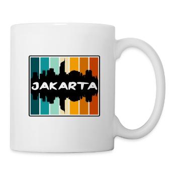 Jakarta Indonesia Skyline Silhouette Travel Souven - Mug - white - Right