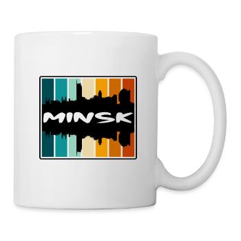 Minsk Weißrussland Skyline Silhouette Reise Souvenir - Tasse - Weiß - Rechts