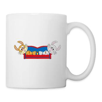 HASEN - SOFA - CHILLEN - RELAXEN - TIER - BABY - Tasse - Weiß - Rechts