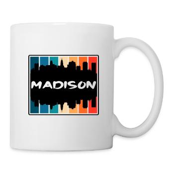Madison Wisconsin USA Skyline Silhouette Reisen So - Tasse - Weiß - Rechts
