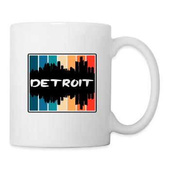 Detroit Michigan Usa Skyline Silhouette Travel Sou - Mug - white - Right