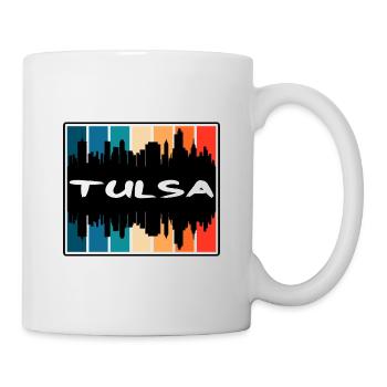 Tulsa Oklahoma Usa Skyline Silhouette Travel Souve - Mug - white - Right