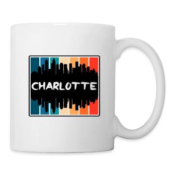 Charlotte North Carolina Usa Skyline Silhouette Tr - Mug - white - Right